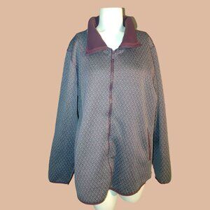 Woolrich XL Coat Women's Lochlyn Fleece Fitted Long Full Zip Jacket Wine